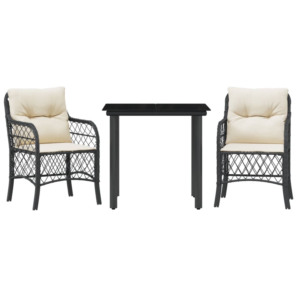 Bistro Set Black, Cream White