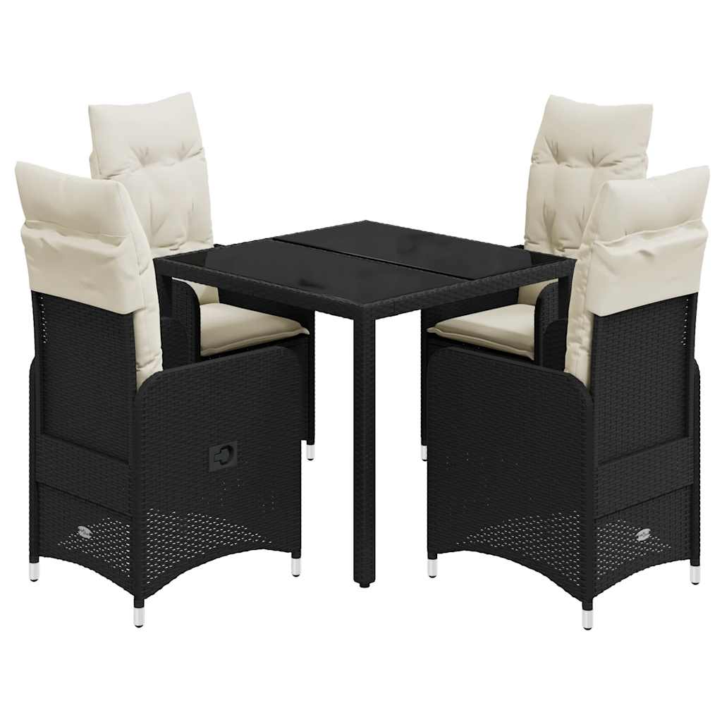 Bistro Set Black, Cream white