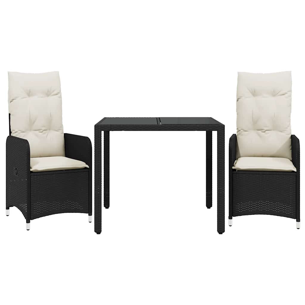 Bistro Set Black,Cream White