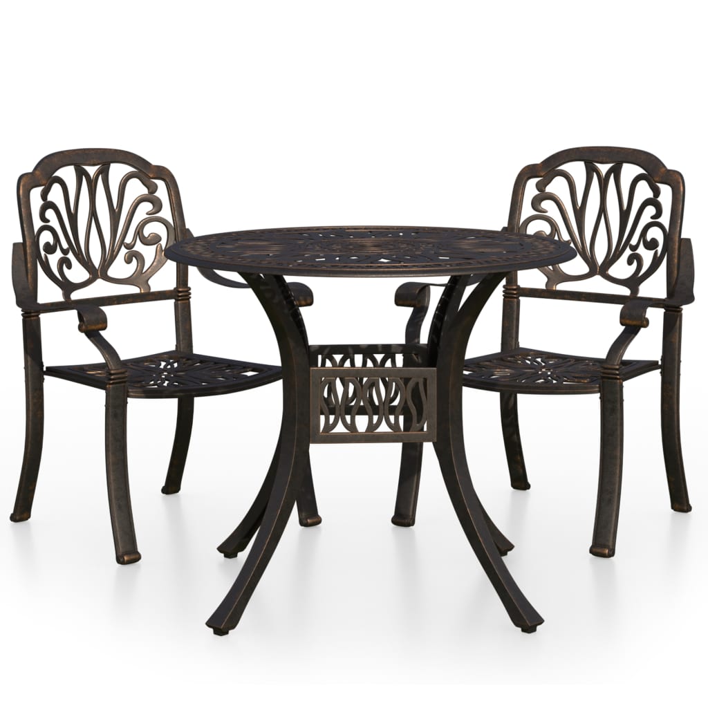 Bistro Set Bronze Cast Aluminum Standard Bistro Set Round