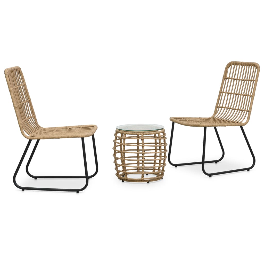 Bistro Set Oak, Black, Transparent