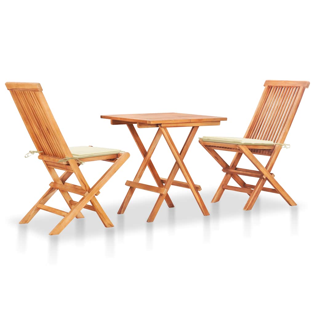 Bistro Set Teak Solid teak wood Medium Foldable Bistro Set