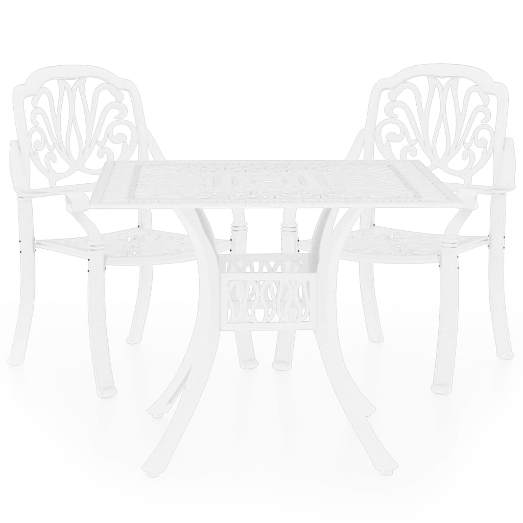Bistro Set White Cast aluminum Standard Durable Bistro Set