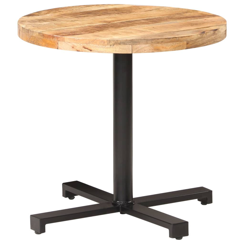 Bistro Table Brown, Black Rough Mango Wood, Iron Medium Durable