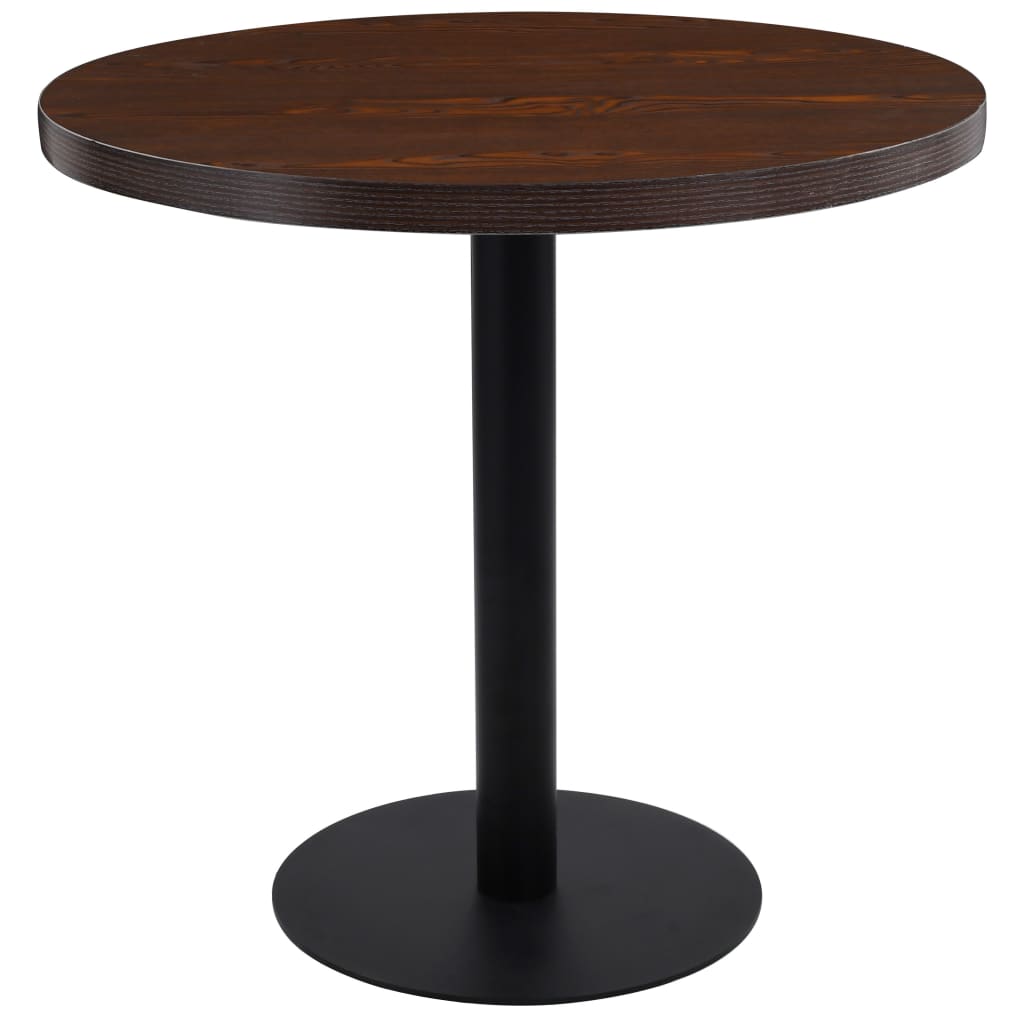 Bistro Table Dark Brown, Black MDF, Steel Medium Bistro Table