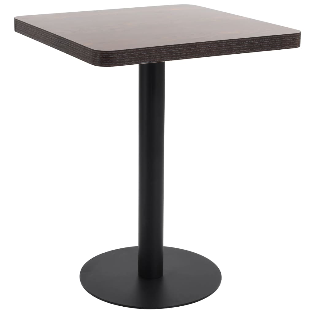 Bistro Table Dark Brown MDF 23.6 x 23.6 in Sleek Bistro Table