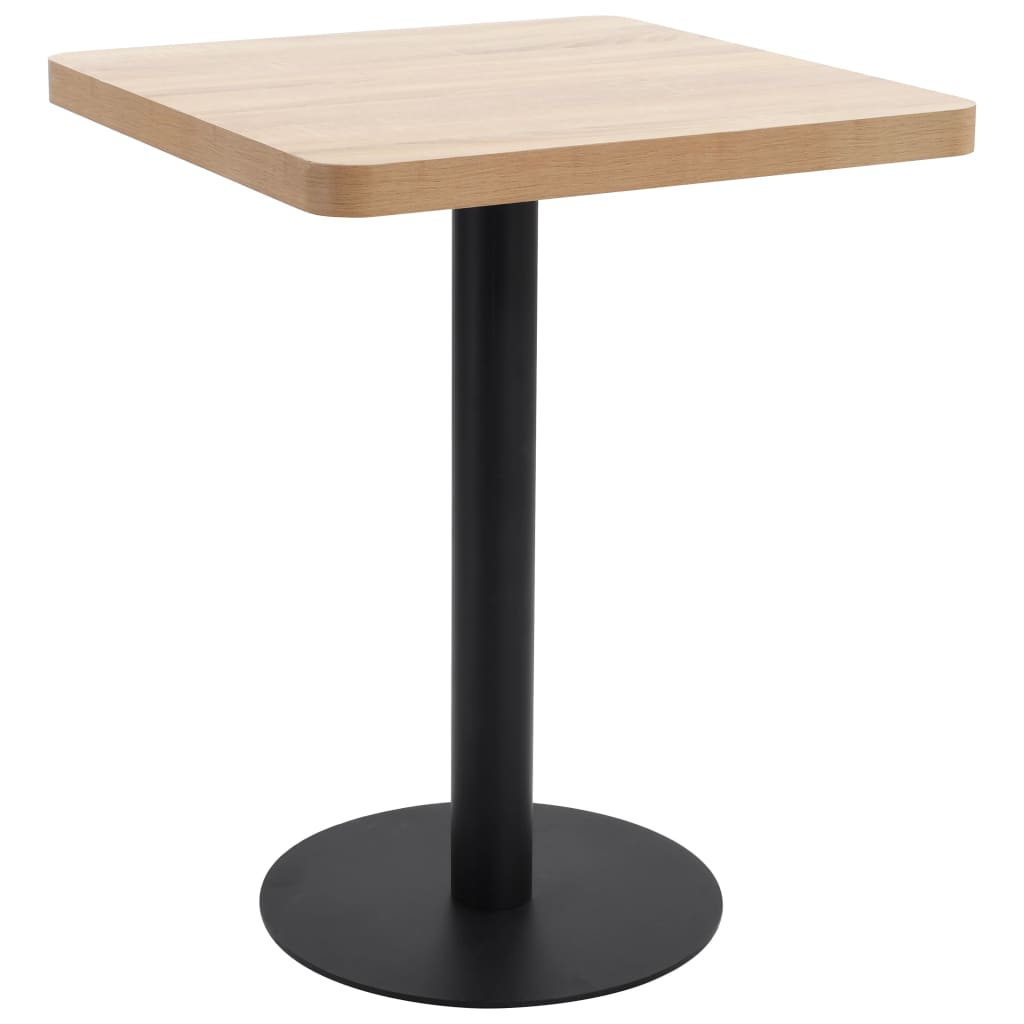 Bistro Table Light brown and black MDF 23.6 x 23.6 in Simplistic