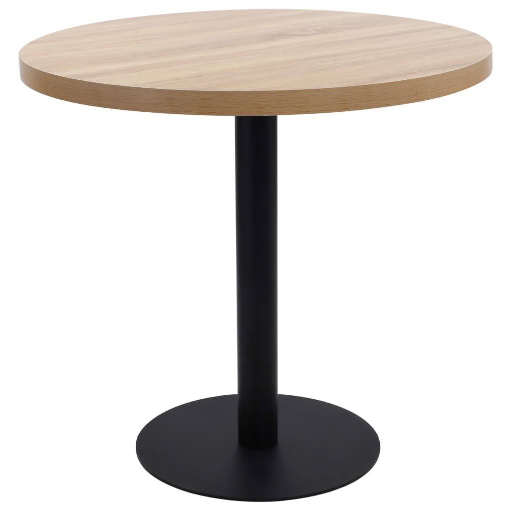 Bistro Table Light Brown and Black MDF and Steel 31.5 in