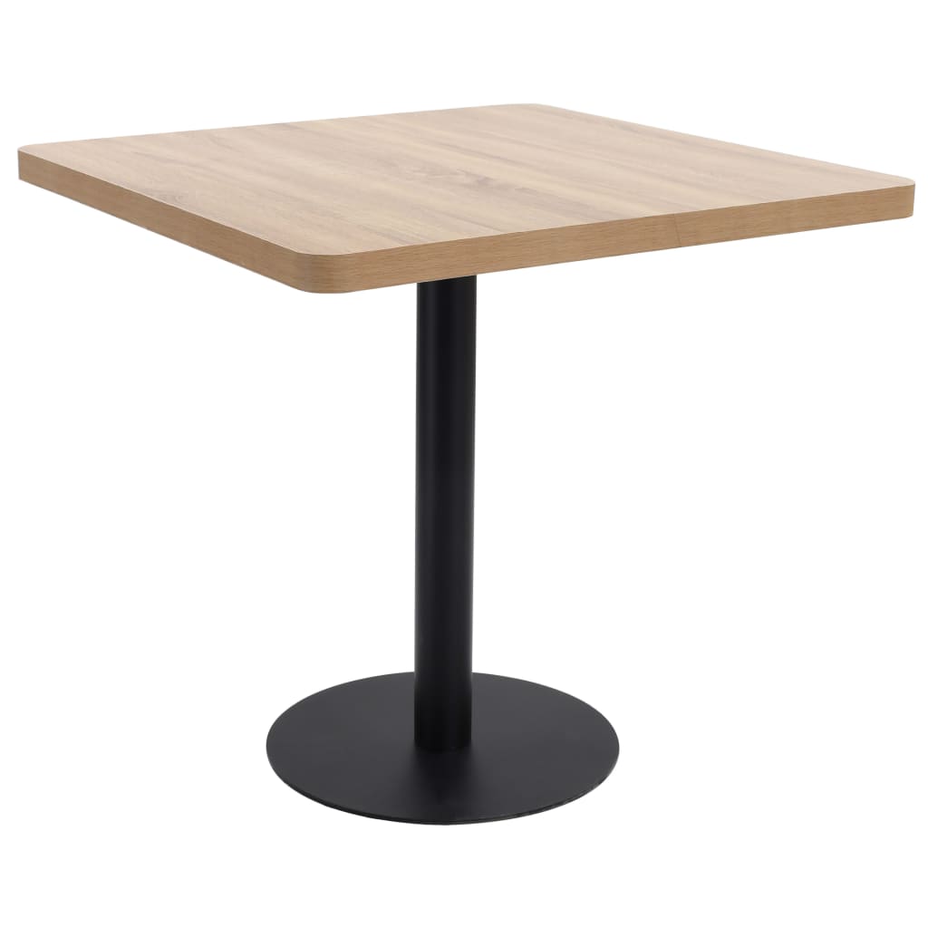 Bistro Table Light brown and black MDF, steel 31.5x31.5 in