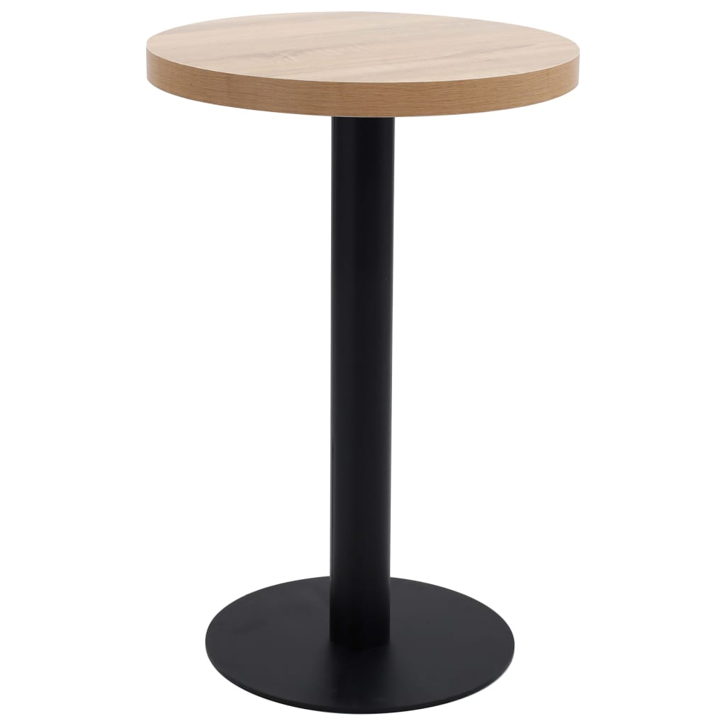 Bistro Table Light brown and black MDF, Steel Small Durable