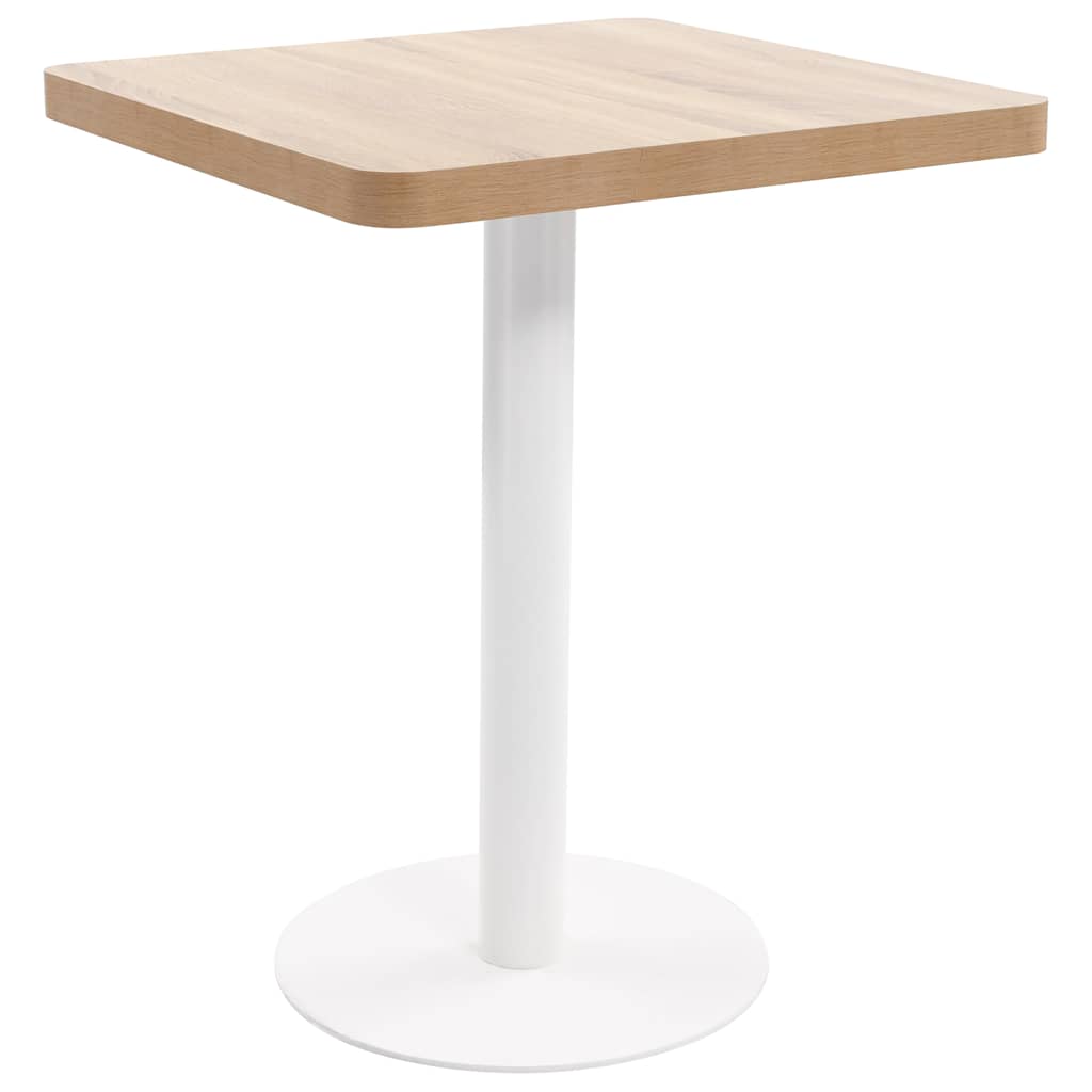 Bistro Table Light brown and white MDF and steel 23.6 x 23.6 in