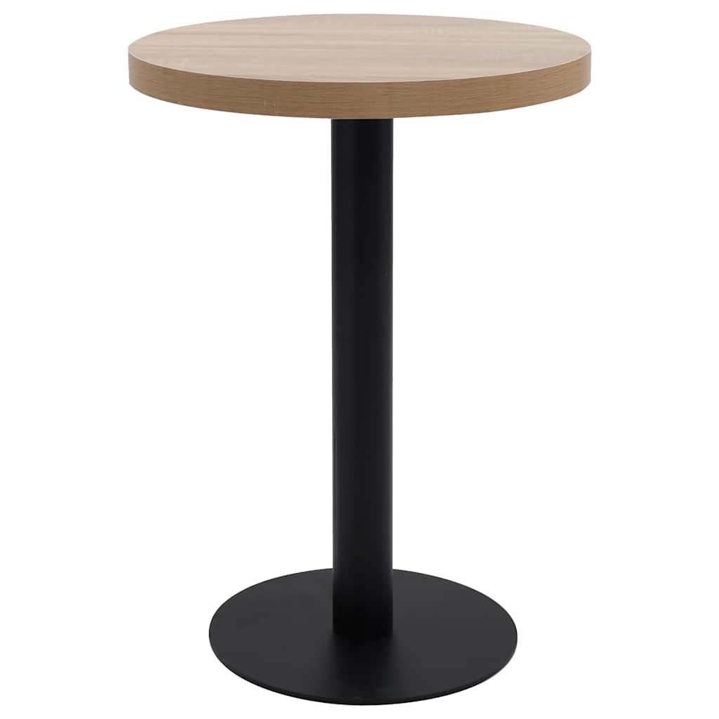 Bistro Table Light brown MDF Small Simple Bistro Table Round