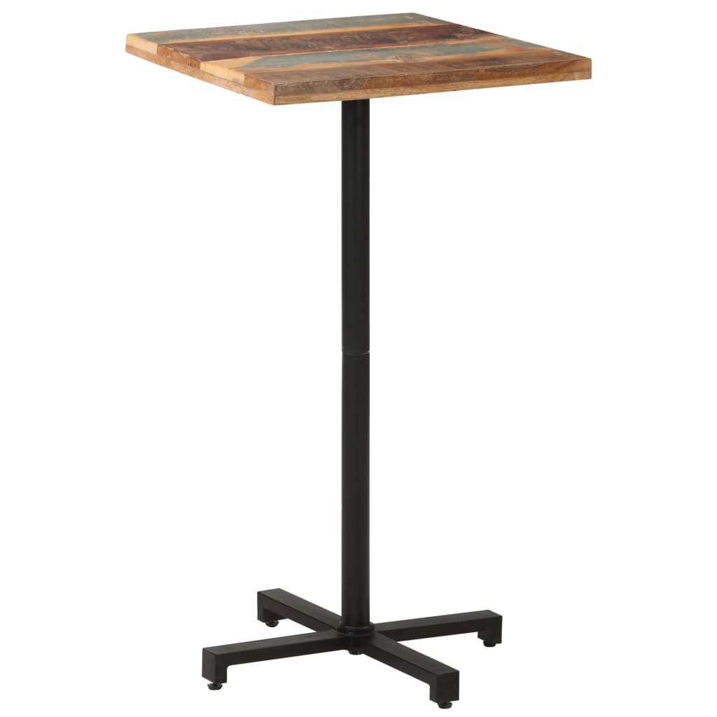 Bistro Table Mixed colors with black base Solid reclaimed wood