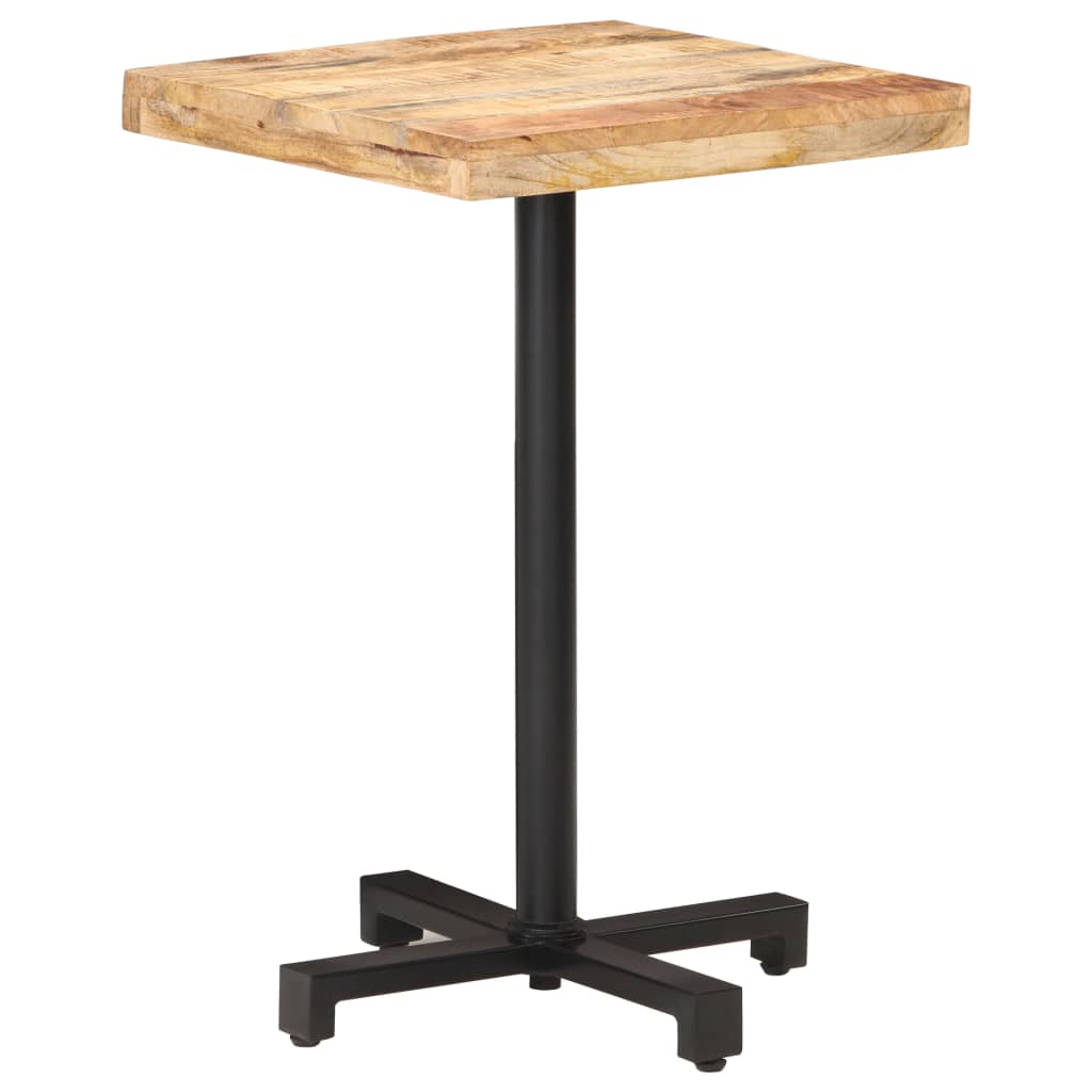 Bistro Table Natural Mango Wood and Black Rough Mango Wood