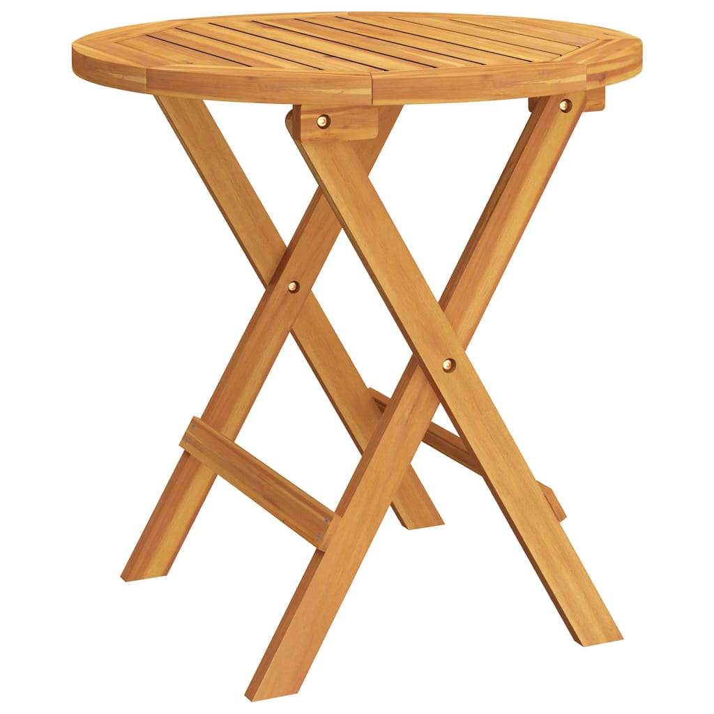 Bistro Table Natural wood Solid acacia wood Small Folding