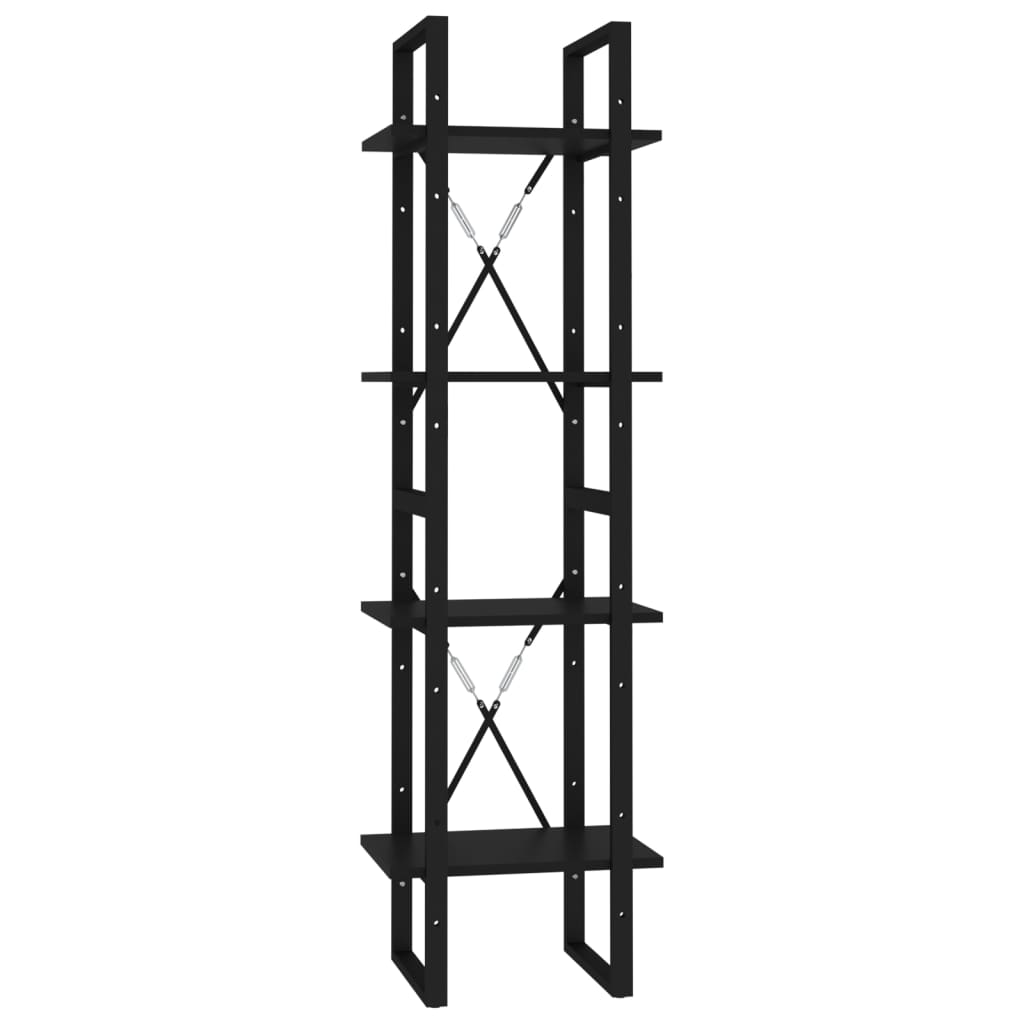 Book Cabinet Black Engineered wood Medium Book Cabinet