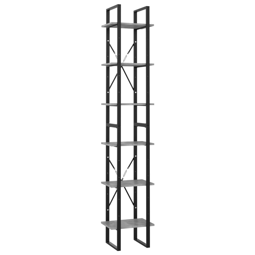 Book Cabinet Concrete Grey Engineered Wood 15.7 x 11.8 x 82.7 in