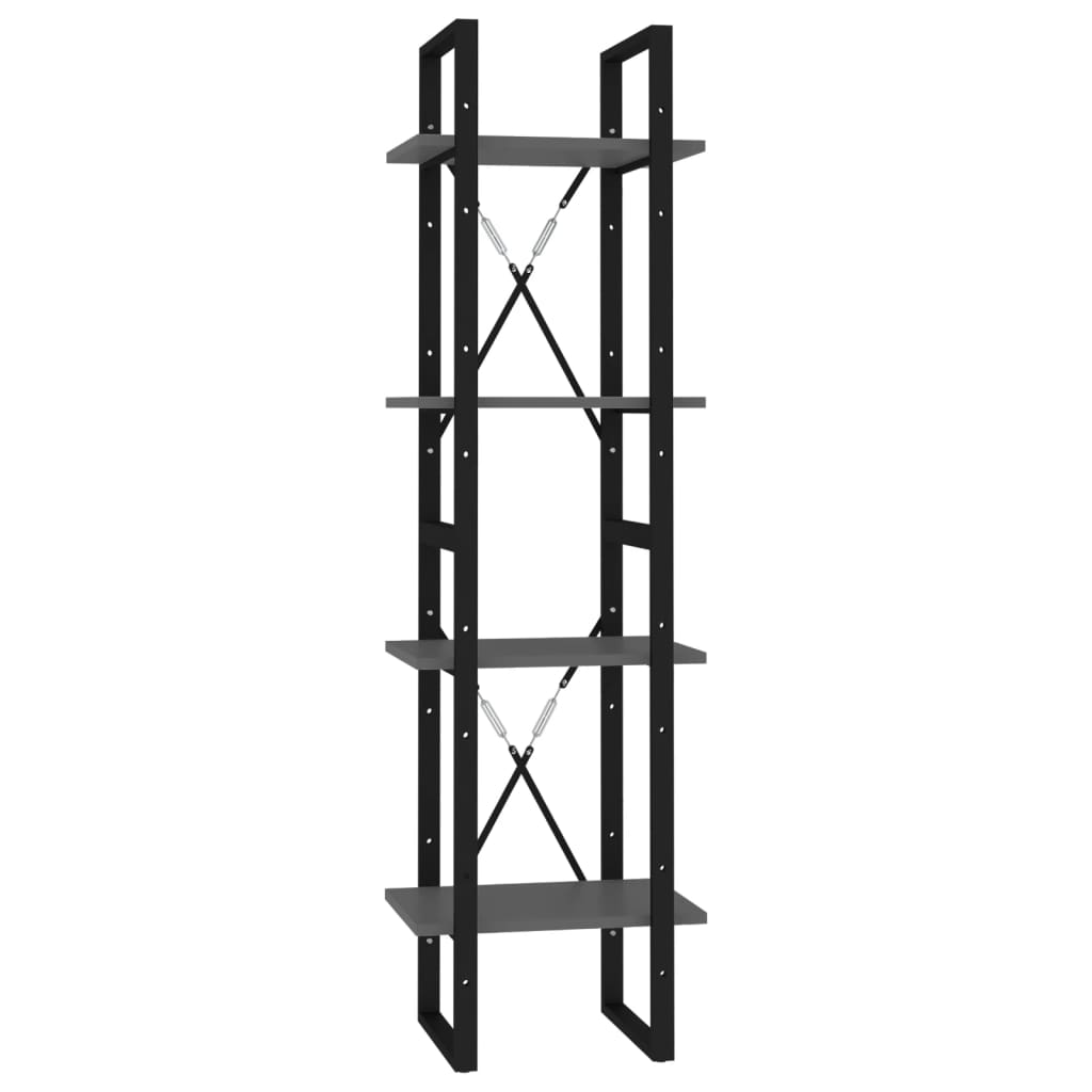 Book Cabinet Gray Engineered wood, metal Large Book Cabinet