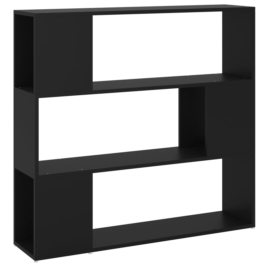 Book Cabinet Room Divider Black Engineered wood