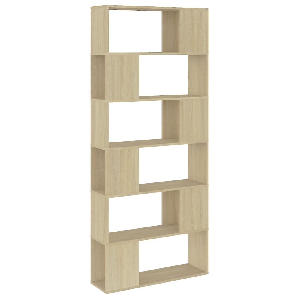 Book Cabinet Room Divider Sonoma oak Engineered wood 73.2 in tall