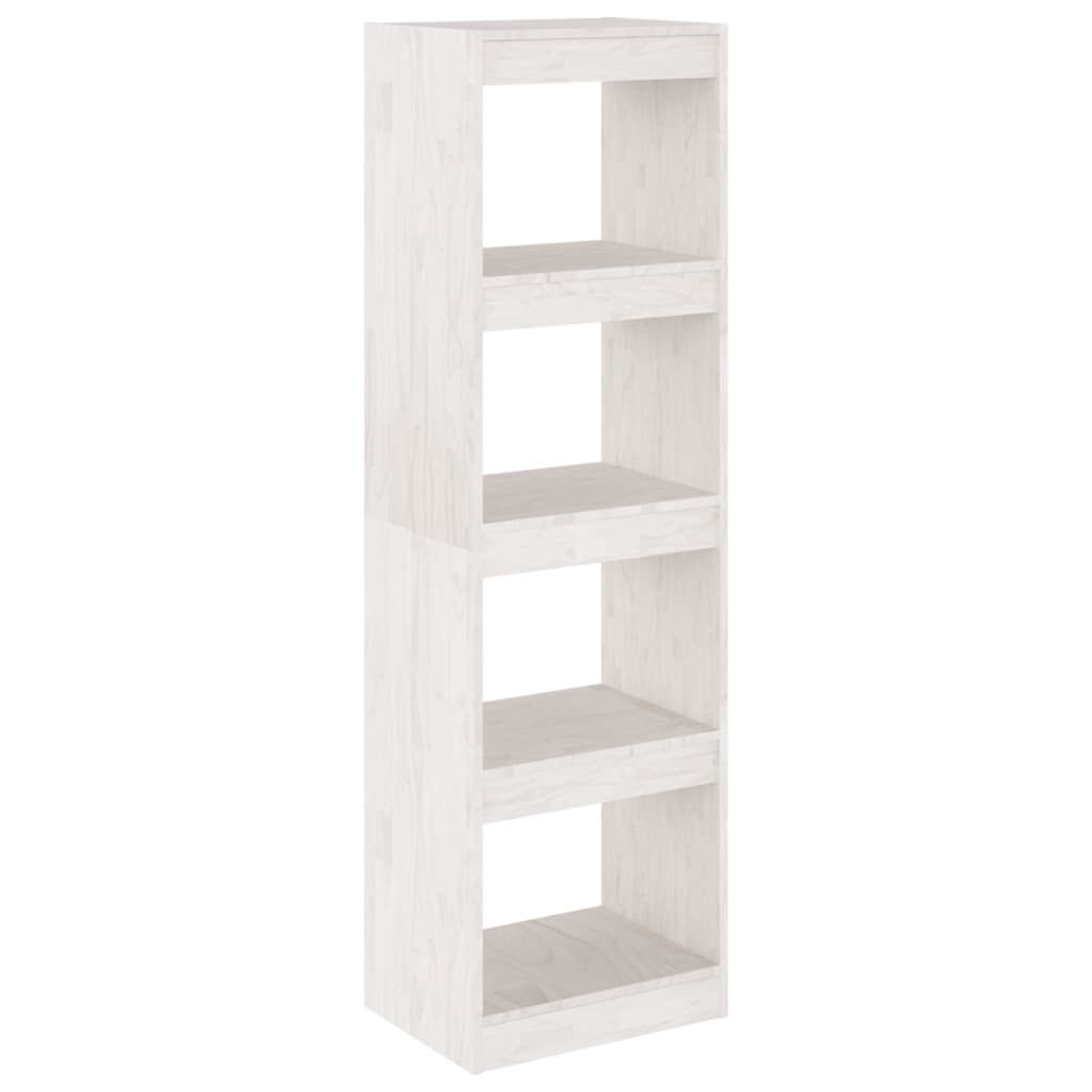Book Cabinet Room Divider White Solid pine wood Medium
