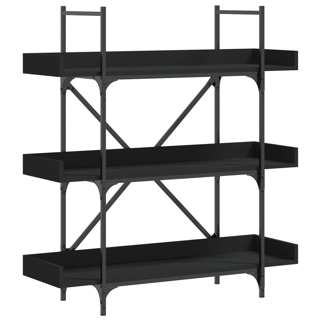 Bookcase Black Engineered wood, Metal Medium Adjustable Feet