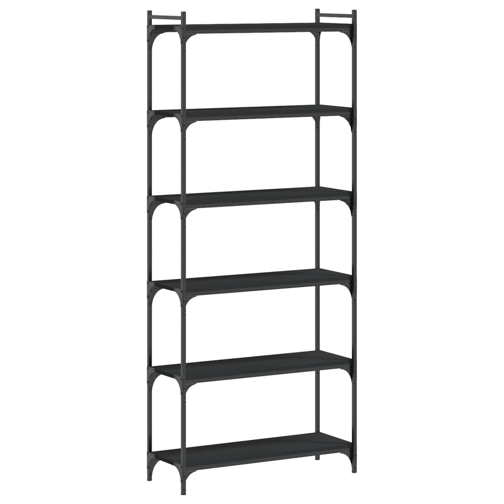 Bookcase Black Engineered wood, metal Medium Bookcase