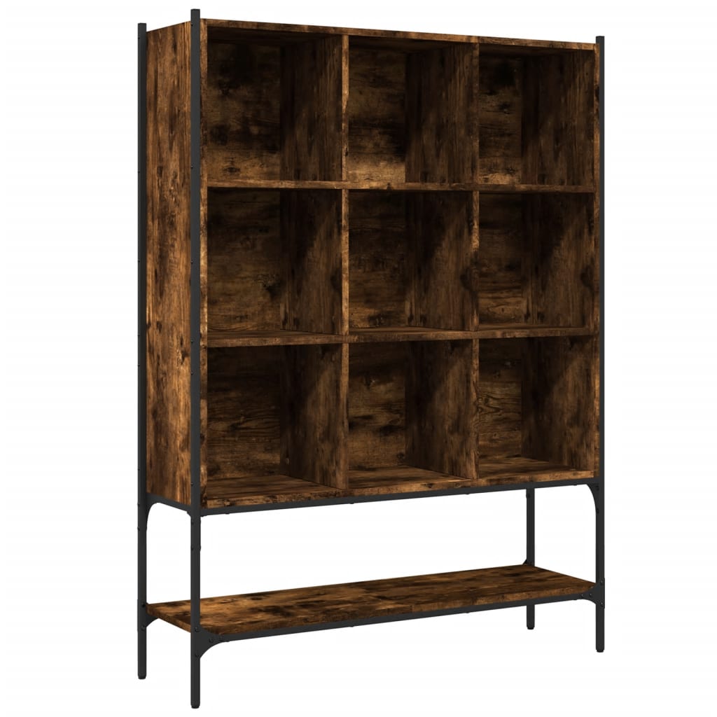Bookcase Smoked oak Engineered wood and steel Medium Bookcase