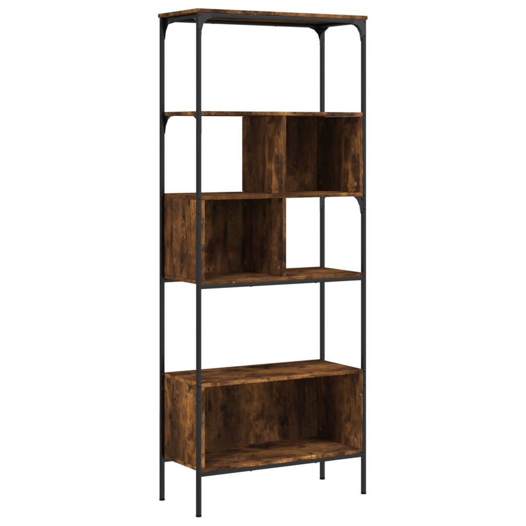 Bookcase Smoked Oak Engineered wood, Metal Medium Bookcase