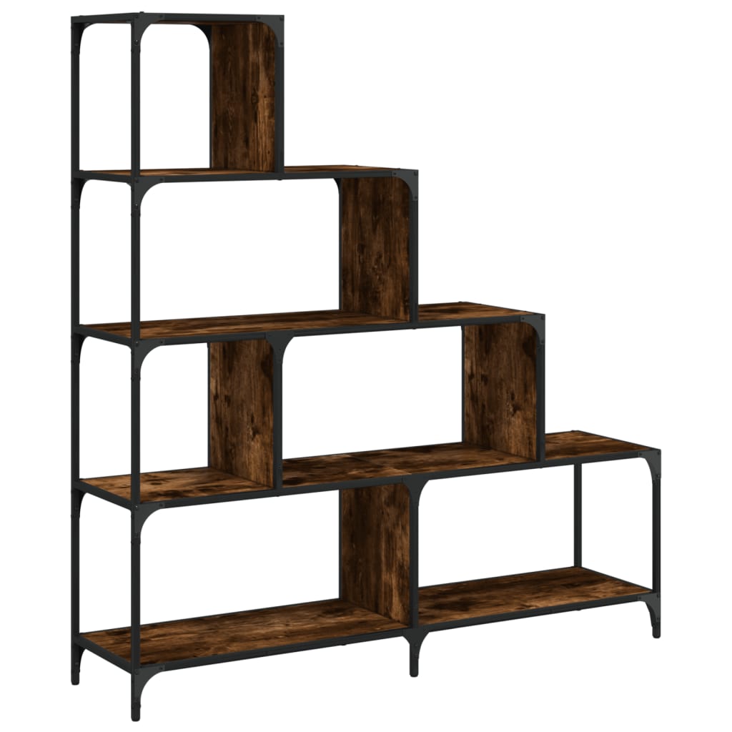 Bookcase Smoked oak Engineered wood, powder-coated steel Large
