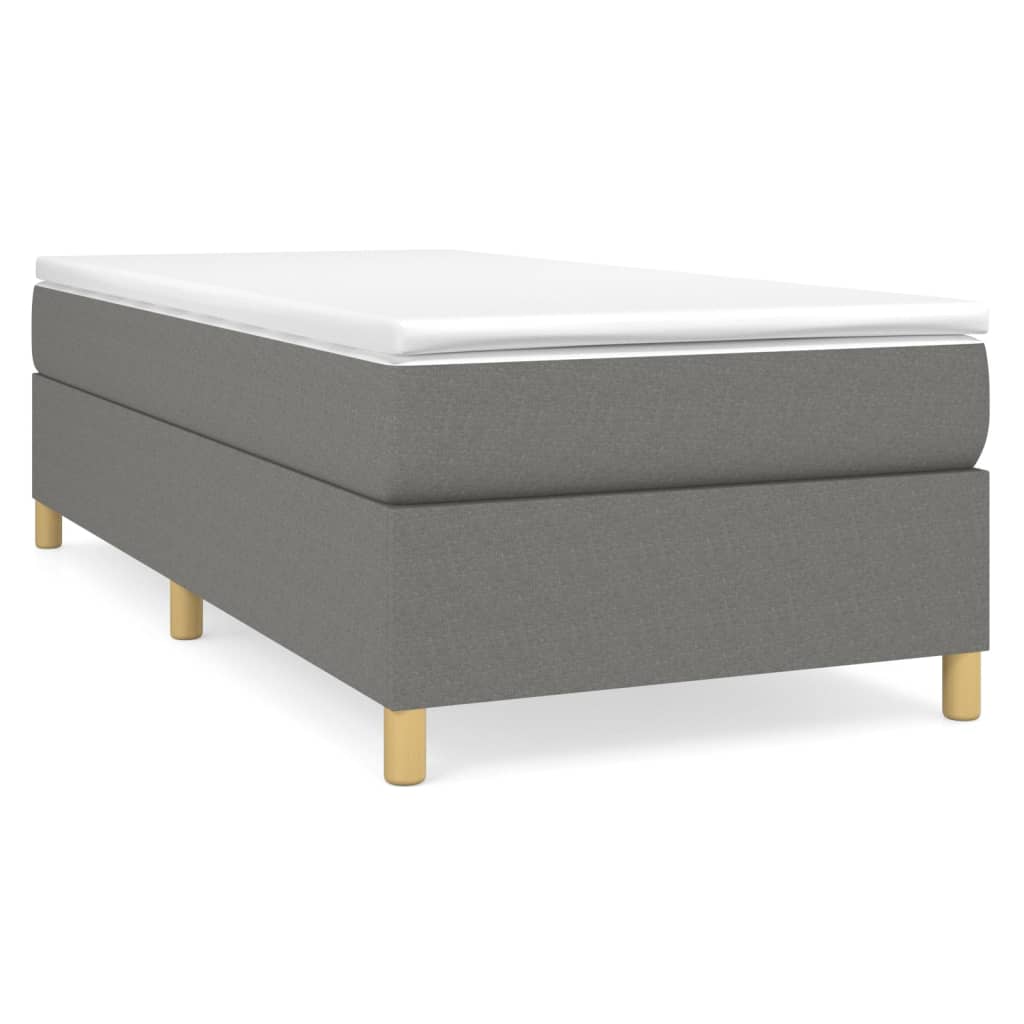 Box Spring Bed with Mattress Dark Gray 39.4"x79.9" Twin XL Fabric