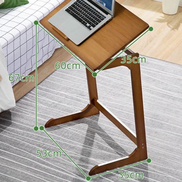 Breakfast Simple Light Coffee Table Convenient Folding Round Solid Wood Panel Adjustment Laptop Stand Room Desks
