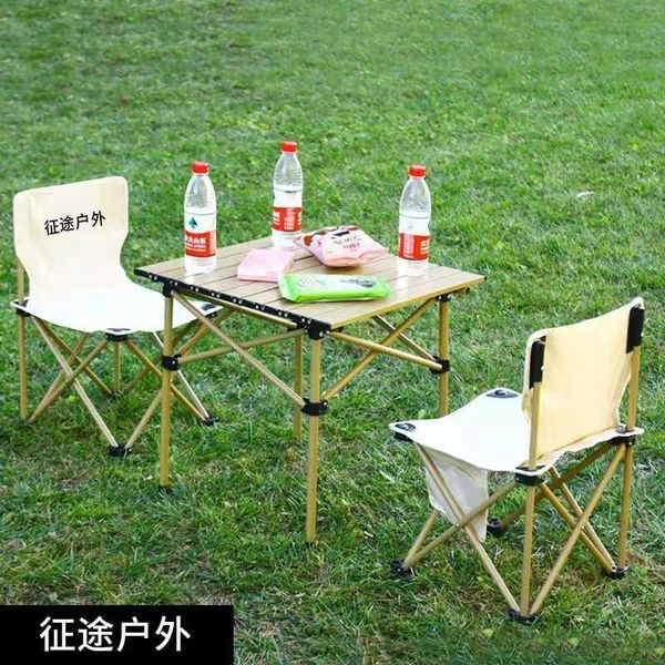 Camp Furniture Outdoor folding picnic set with aluminum alloy tabletop for car-mounted self-driving trips