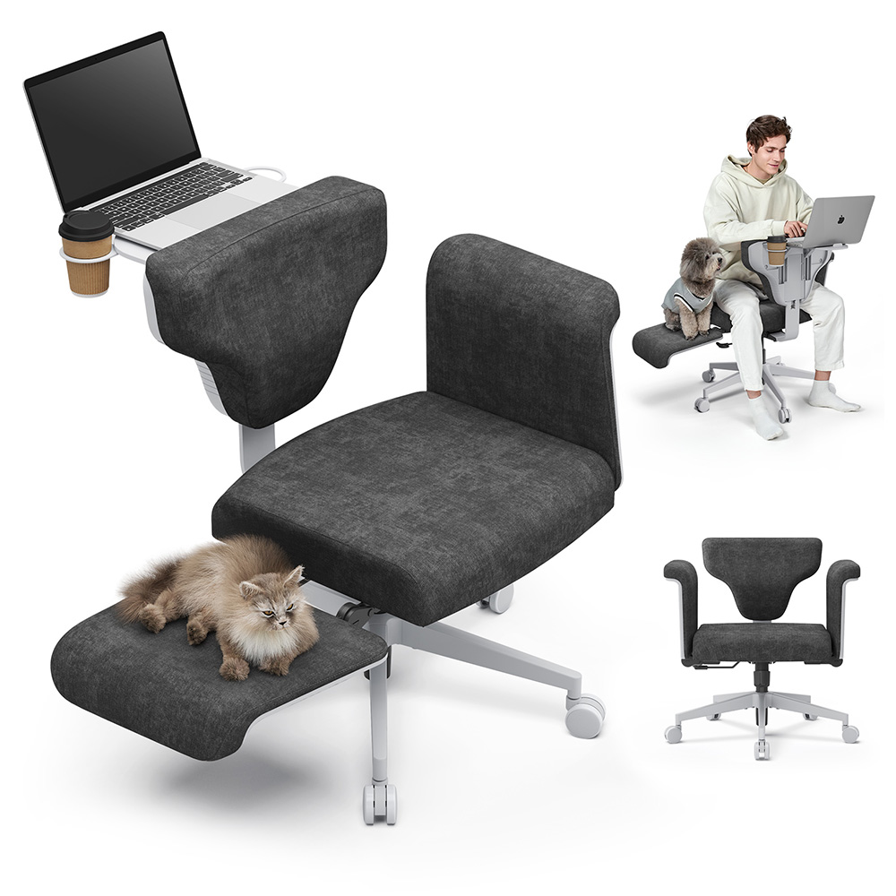 Chaise multi-postures avec accoudoirs NEWTRAL Freedom-X-FB, gris foncé