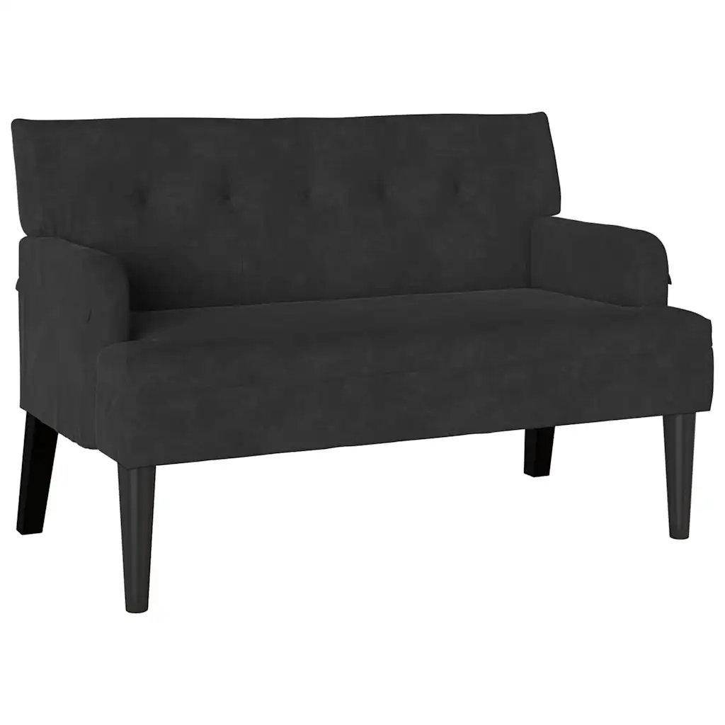 Chesterfield Bench Black 44.09 x 25.79 x 29.53 in Velvet