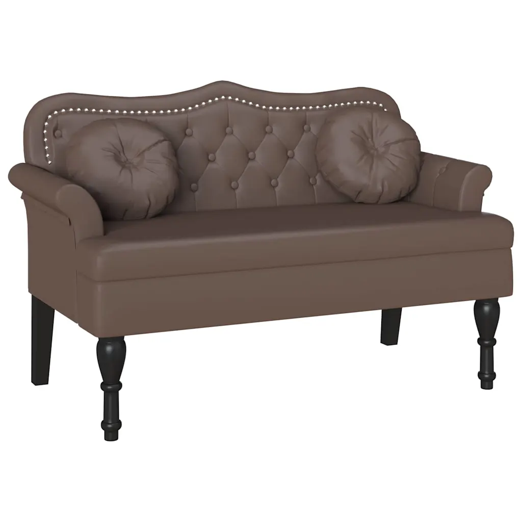 Chesterfield Bench Brown 120.5 x 65 x 75 cm Faux Leather