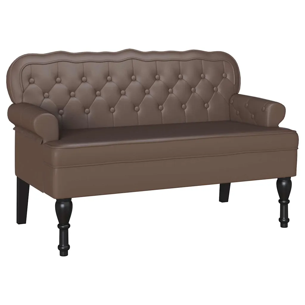 Chesterfield Bench Brown 47.05 x 25.39 x 29.53 in Faux Leather