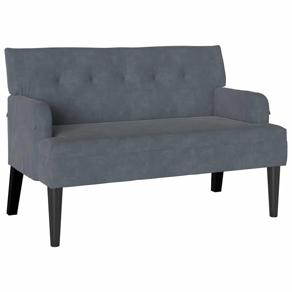 Chesterfield Bench Dark Grey 44.09 x 25.79 x 29.53 in Velvet
