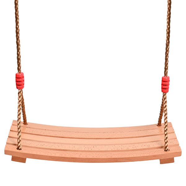 Children's outdoor wooden swing for indoor and outdoor play, a curved beech wood baby entertainment prop