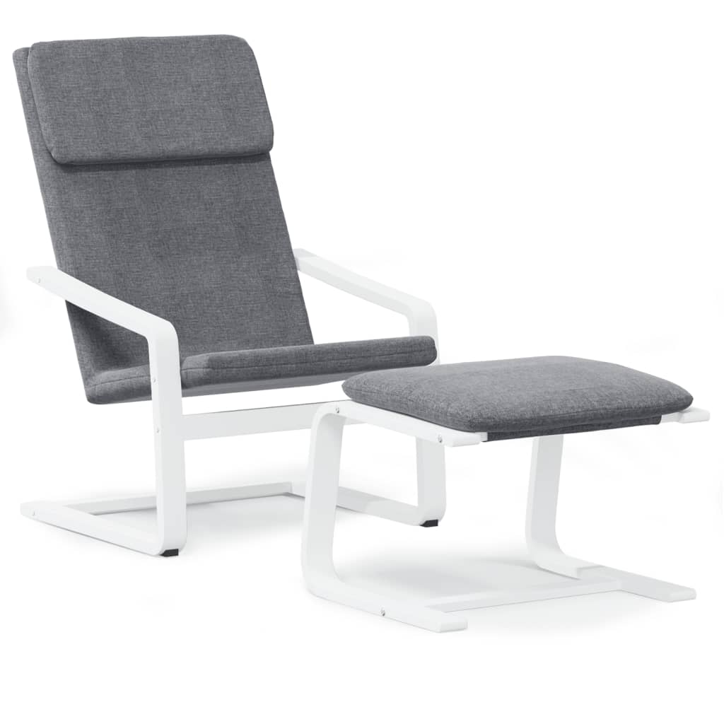 Chill Chair With Footstool Dark grey and white