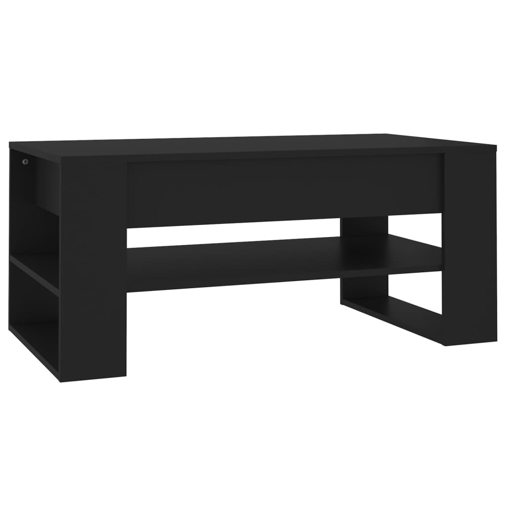 Coffee Table Black Engineered wood 40.2x21.7x17.7 in Coffee Table