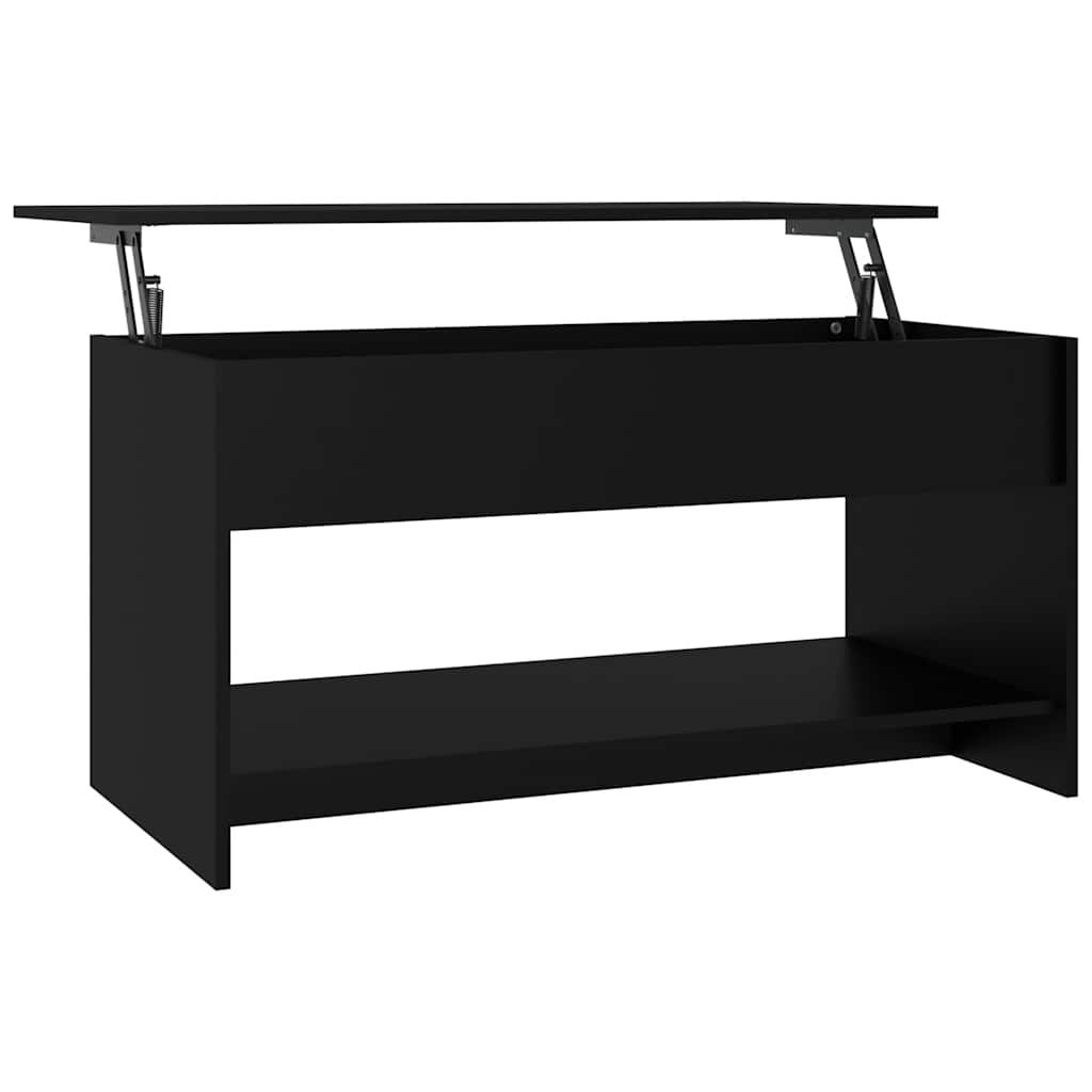 Coffee Table Black Engineered Wood Medium Coffee Table