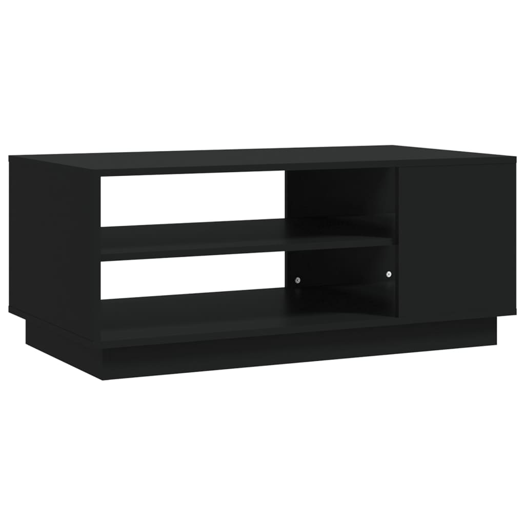 Coffee Table Black Engineered Wood Medium Modern Coffee Table