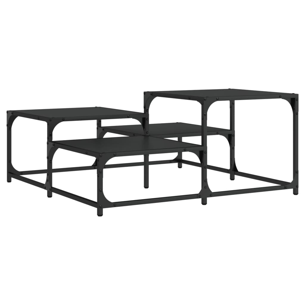 Coffee Table Black Engineered wood, metal Medium Adjustable Feet