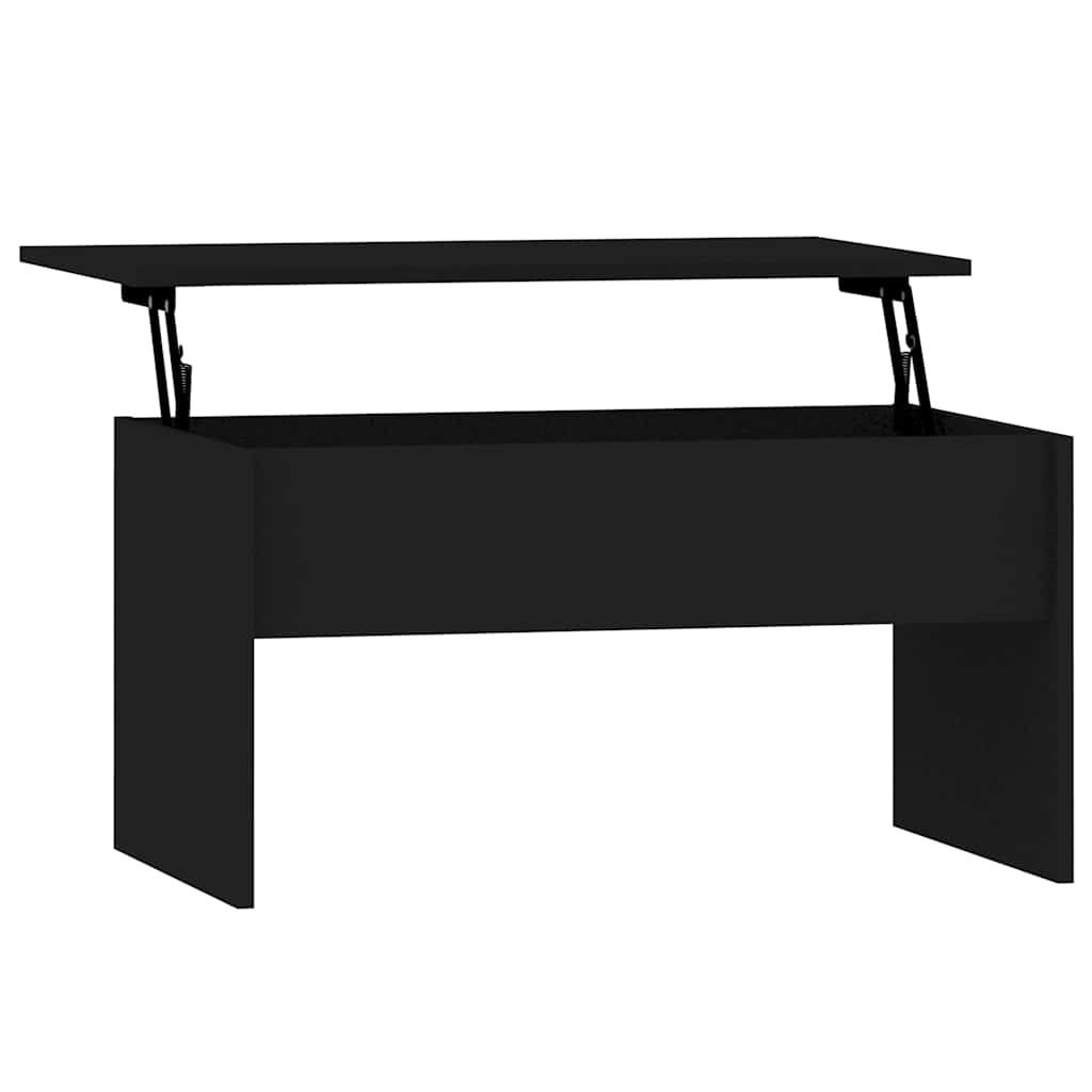 Coffee Table Black Engineered Wood Standard Coffee Table