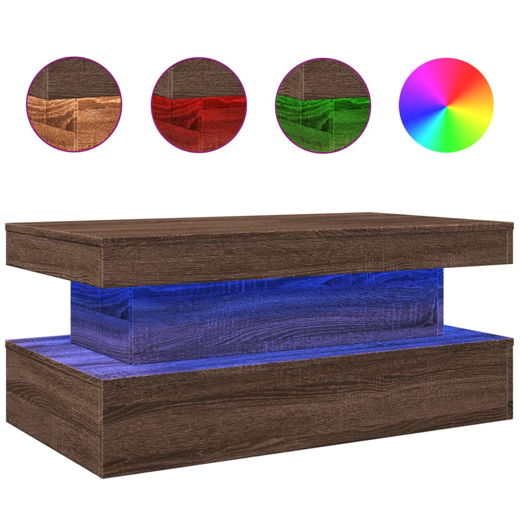 Coffee Table Brown Oak Engineered Wood 35.4 x 19.7 x 15.7 in