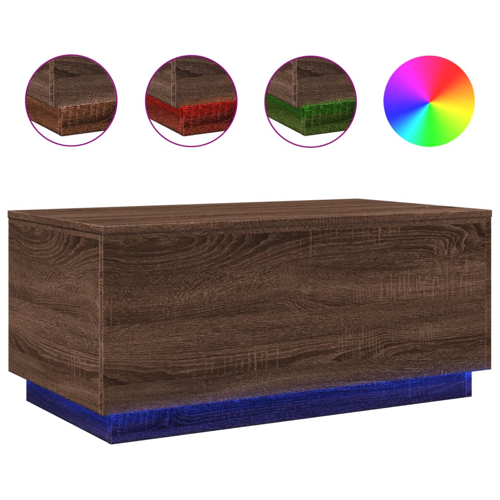 Coffee Table Brown Oak Engineered Wood 35.4 x 19.7 x 15.7 in