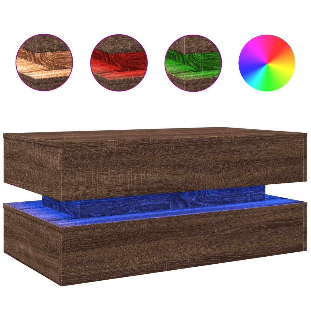 Coffee Table Brown oak Engineered wood 35.4 x 19.7 x 15.7 in