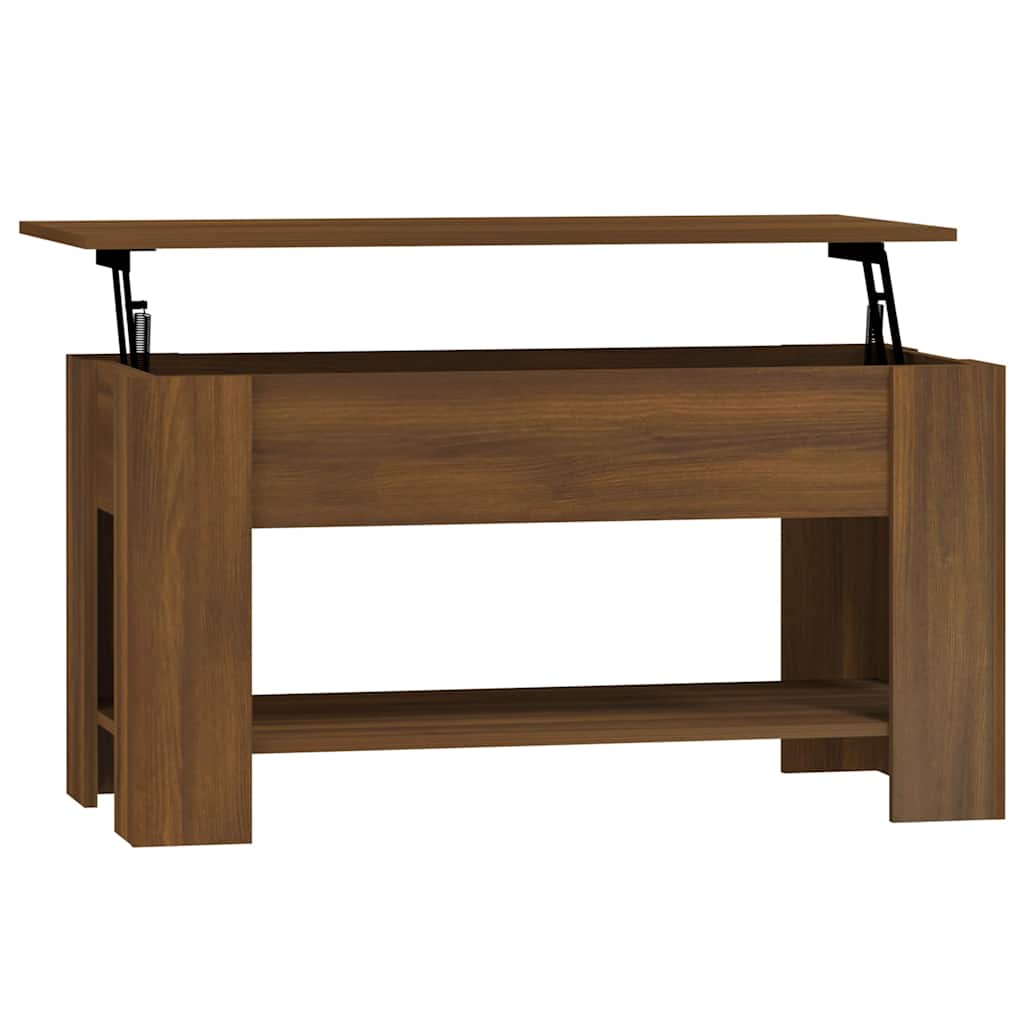 Coffee Table Brown Oak Engineered Wood 39.8 x 19.3 x 20.5 in