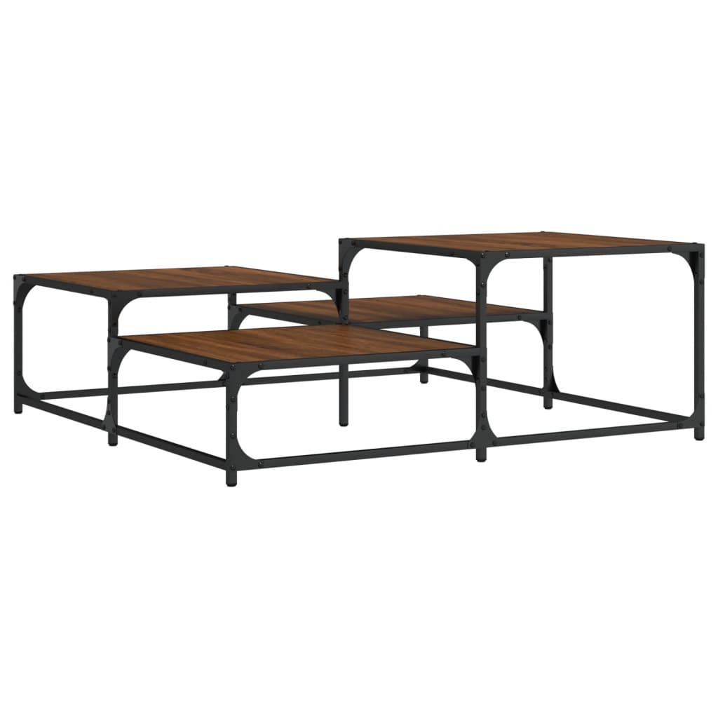 Coffee Table Brown Oak Engineered wood and metal